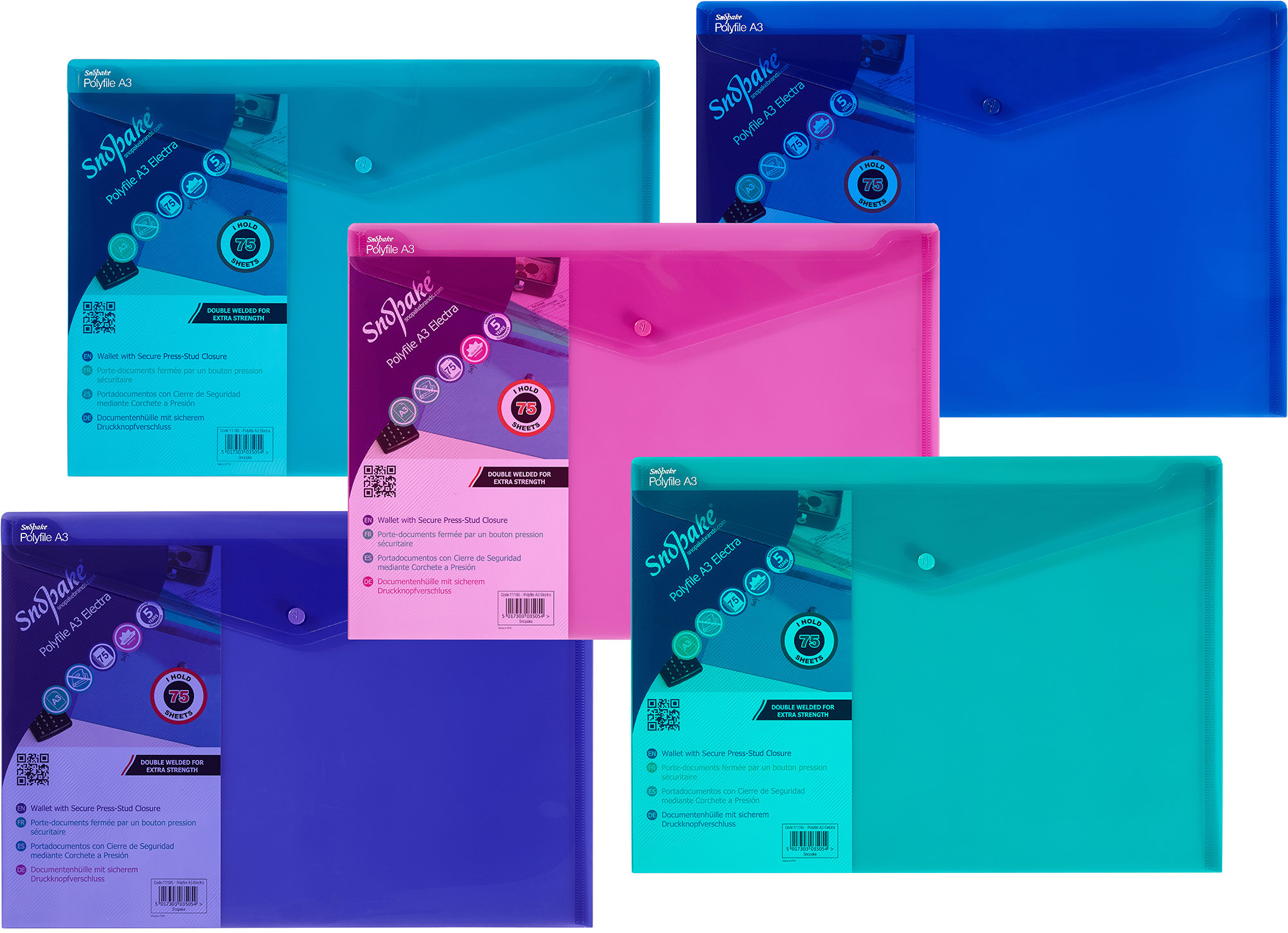 SNOPAKE Polyfile s cvokom A3, electra – balenie 5 ks