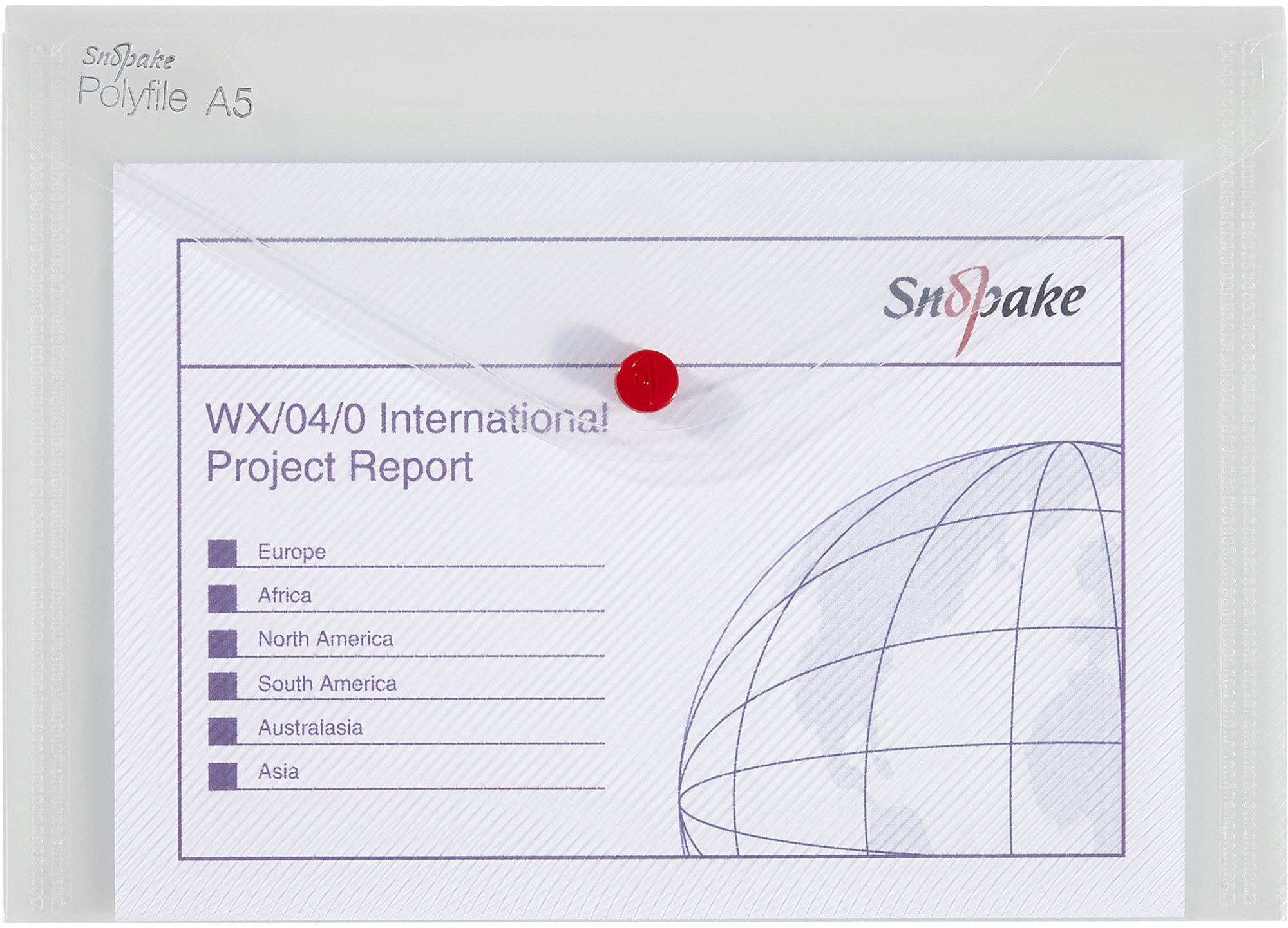 SNOPAKE Polyfile s cvokom A5, číre – balenie 5 ks