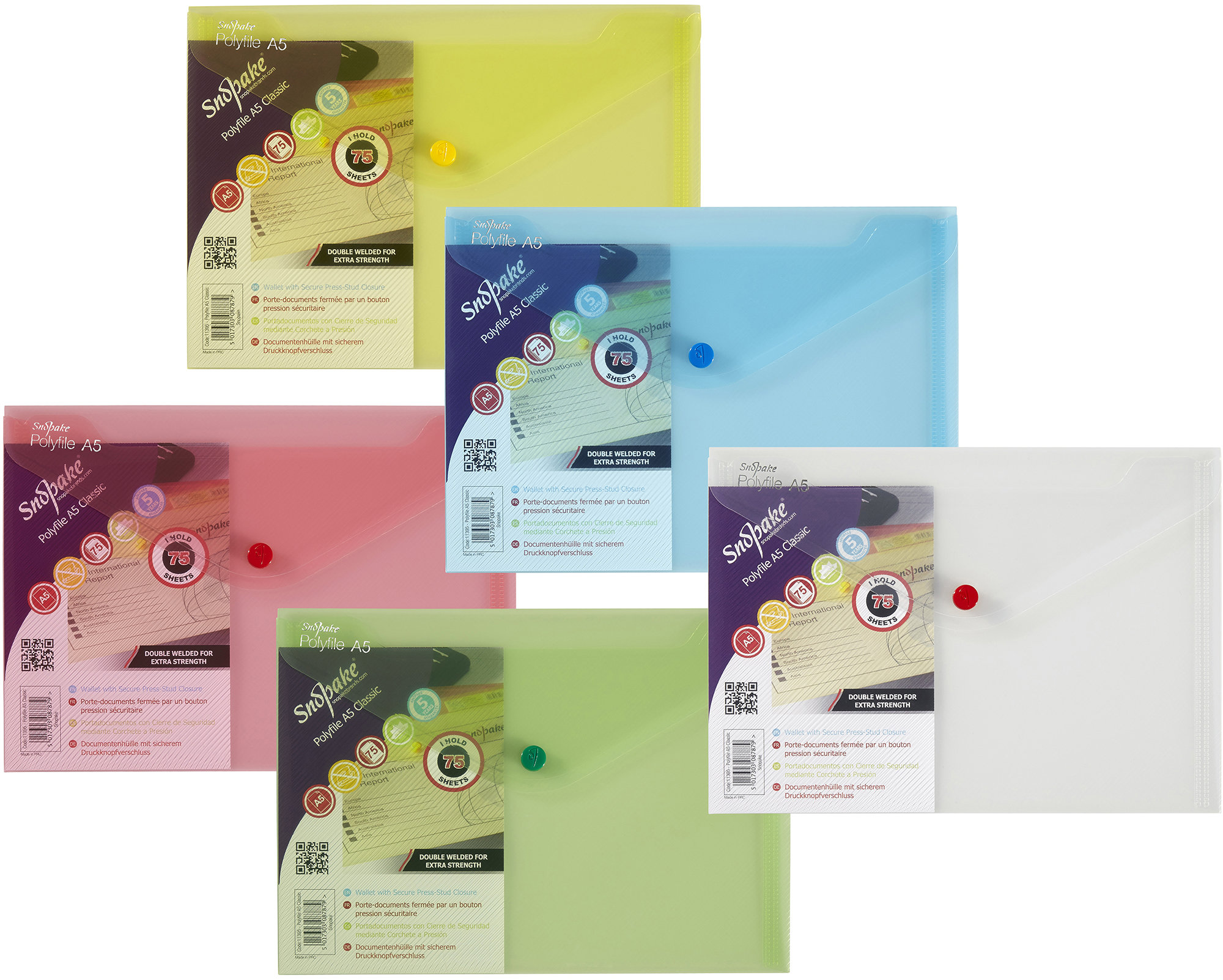 SNOPAKE Polyfile s cvokom A5, classic – balenie 5 ks