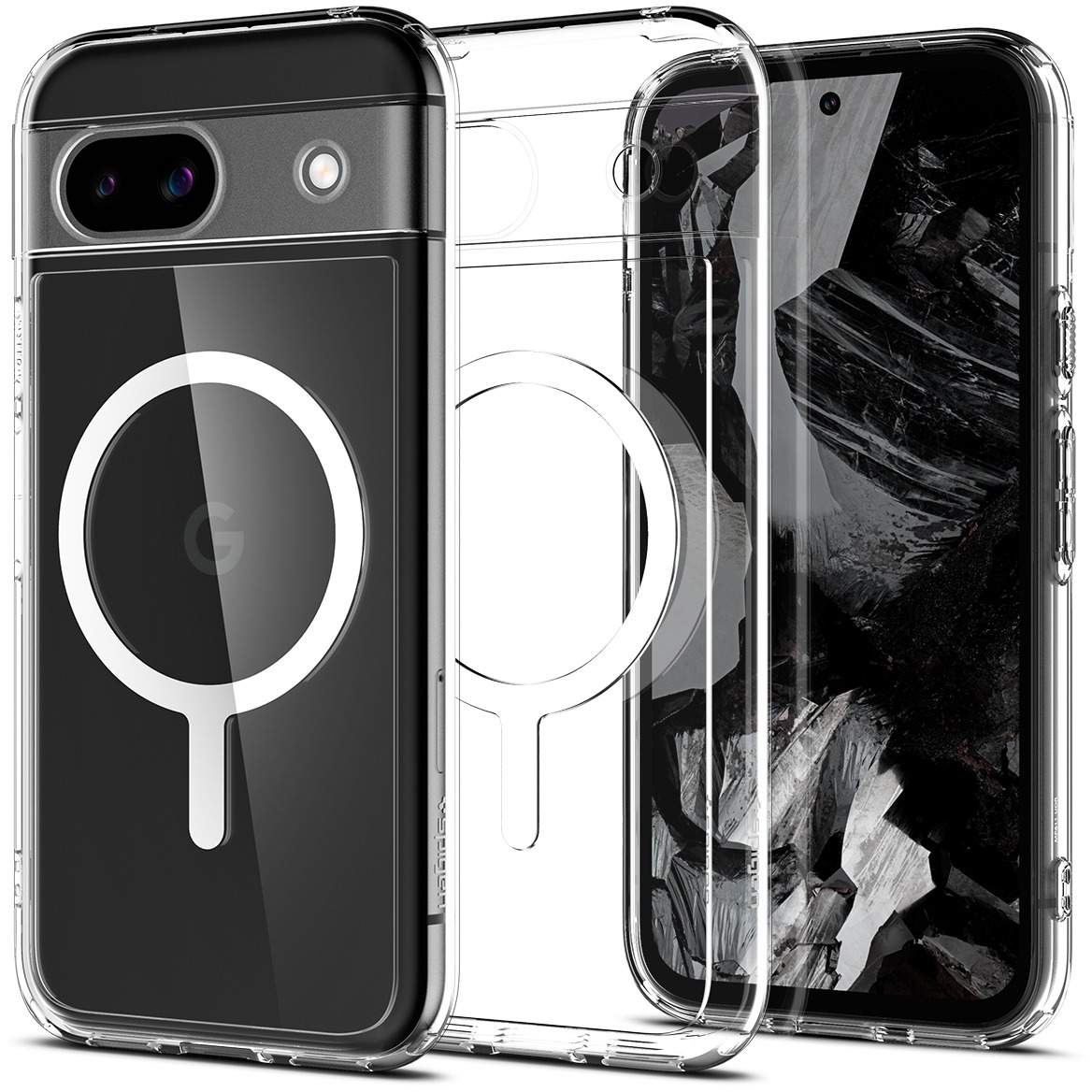 Spigen Ultra Hybrid OneTap Metal Ring MagSafe white Google Pixel 8a