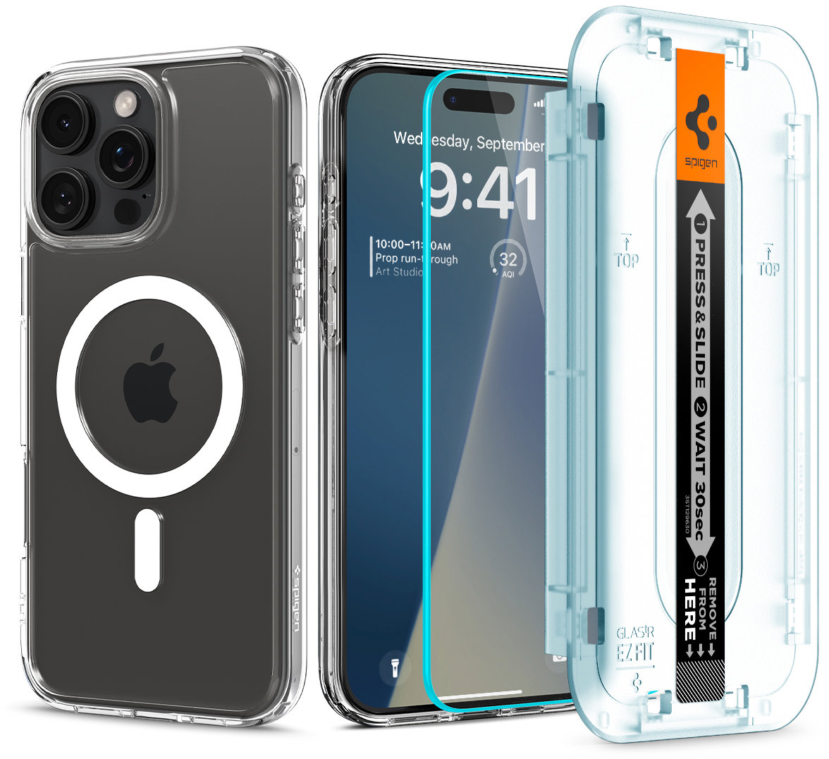 Spigen Ultra Hybrid MagSafe White + Glass tR EZ Fit Pack iPhone 16 Pro Max