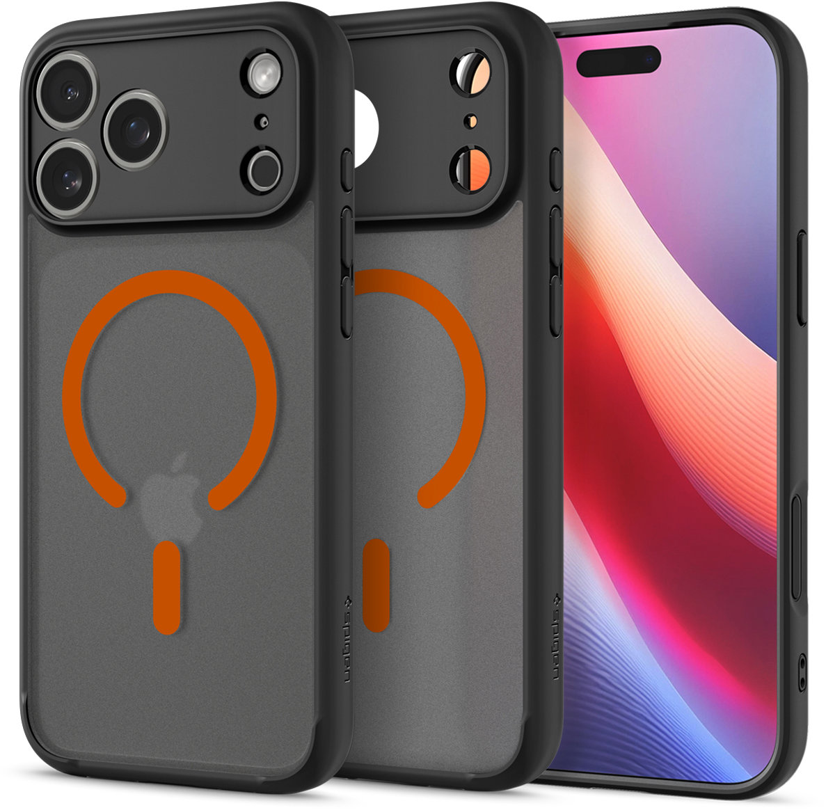 Spigen Ultra Hybrid MagSafe Frost Black Orange iPhone 17 Pro