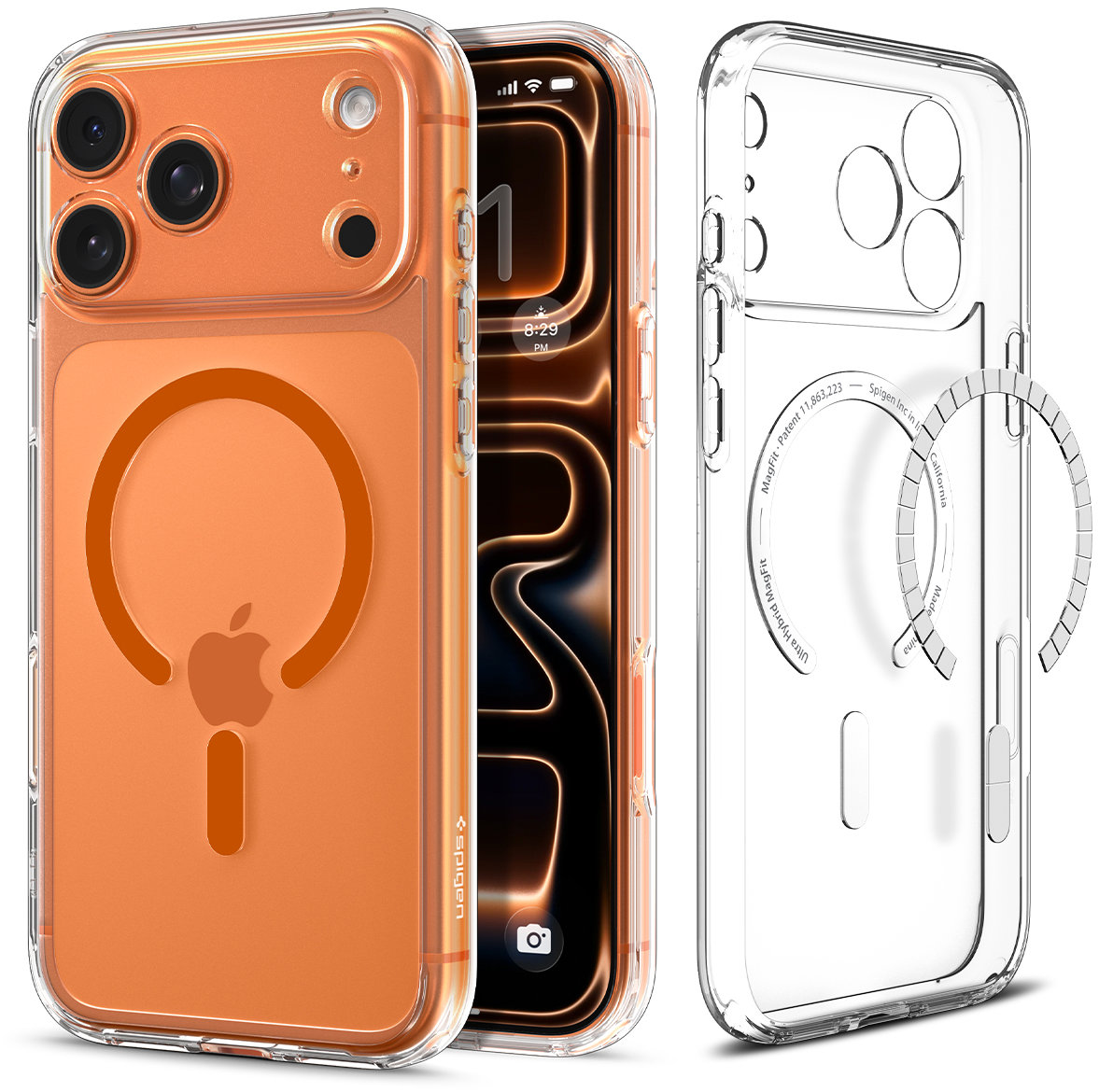 Spigen Ultra Hybrid MagSafe Clear Orange iPhone 17 Pro