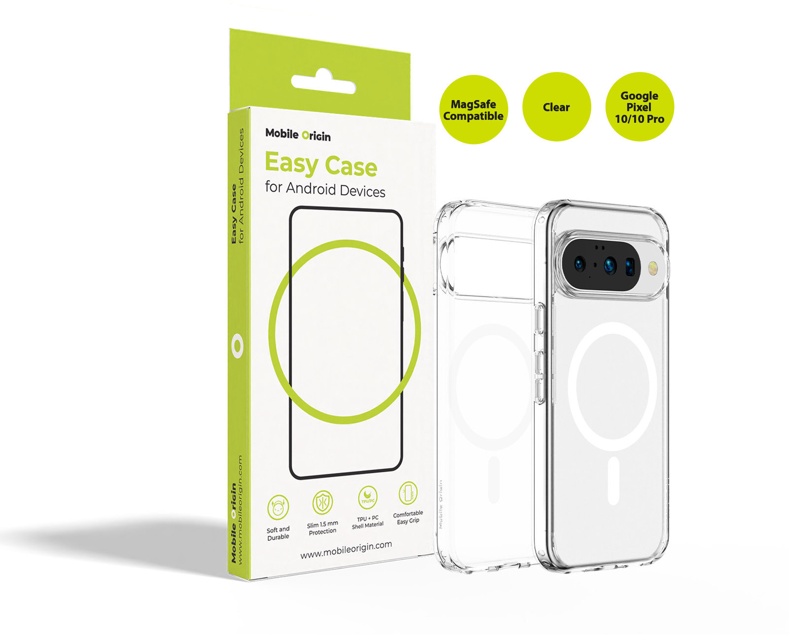 Mobile Origin Easy Case MagSafe Clear Google Pixel 10 Pro/Google Pixel 10