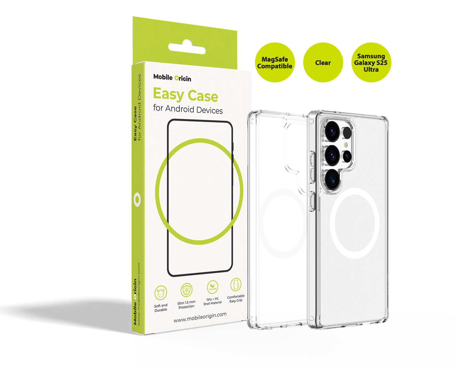 Mobile Origin Easy Case MagSafe Clear Samsung Galaxy S25 Ultra