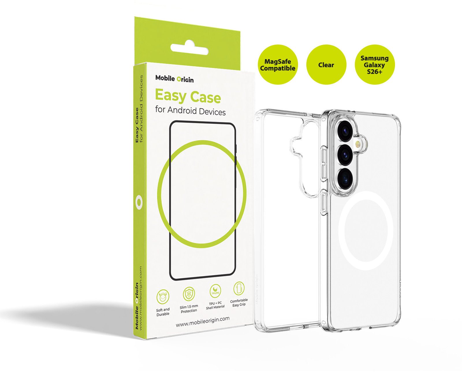 Mobile Origin Easy Case MagSafe Clear Samsung Galaxy S26+