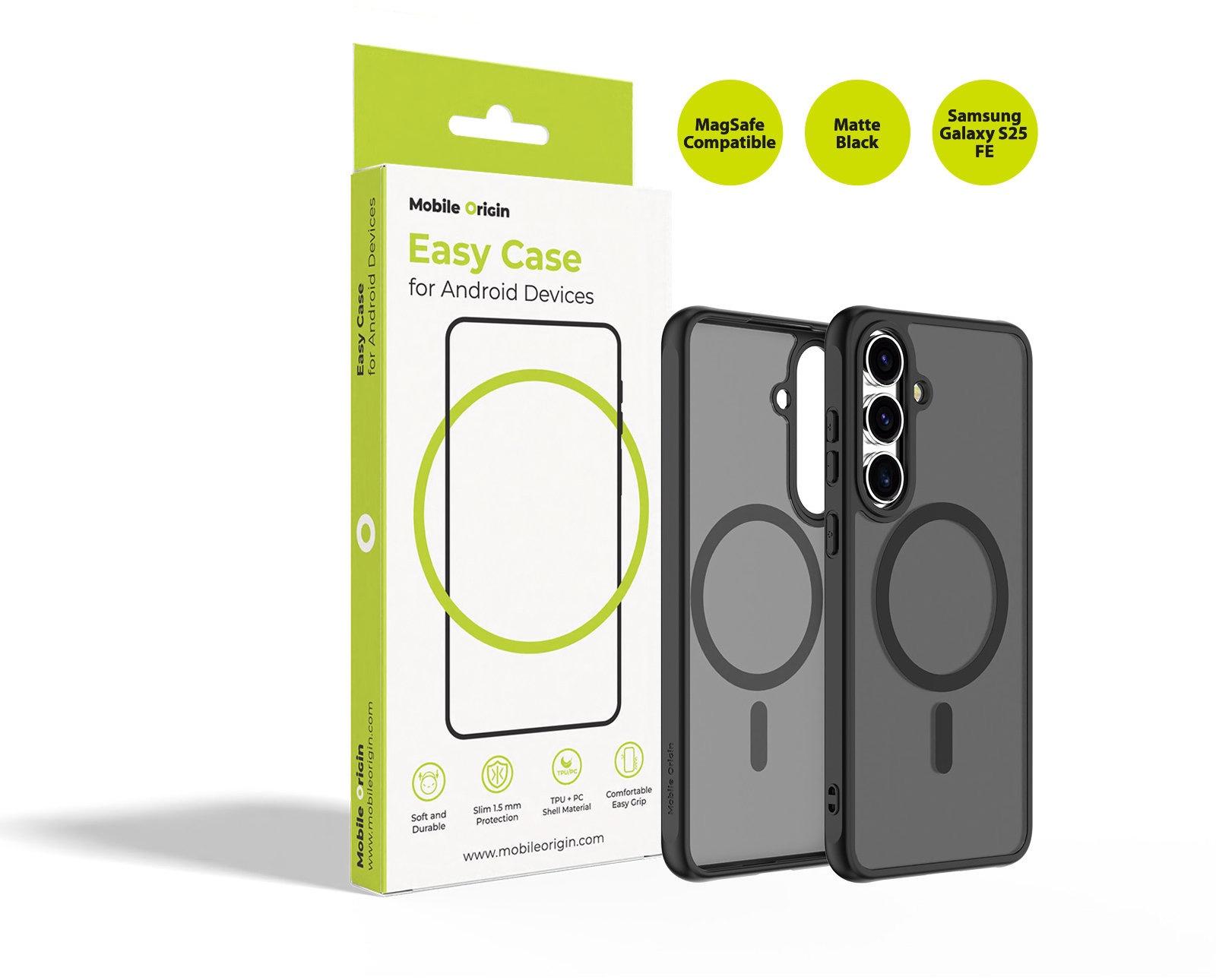 Mobile Origin Easy Case MagSafe Matte Black Samsung Galaxy S25 FE