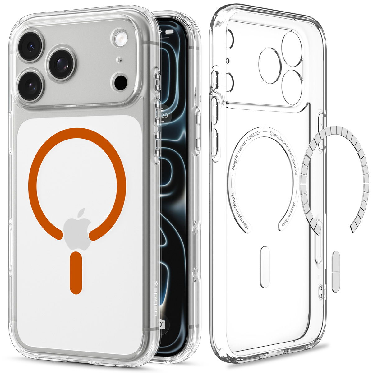 Spigen Ultra Hybrid MagSafe Clear Orange iPhone 18 Pro Max/17 Pro Max