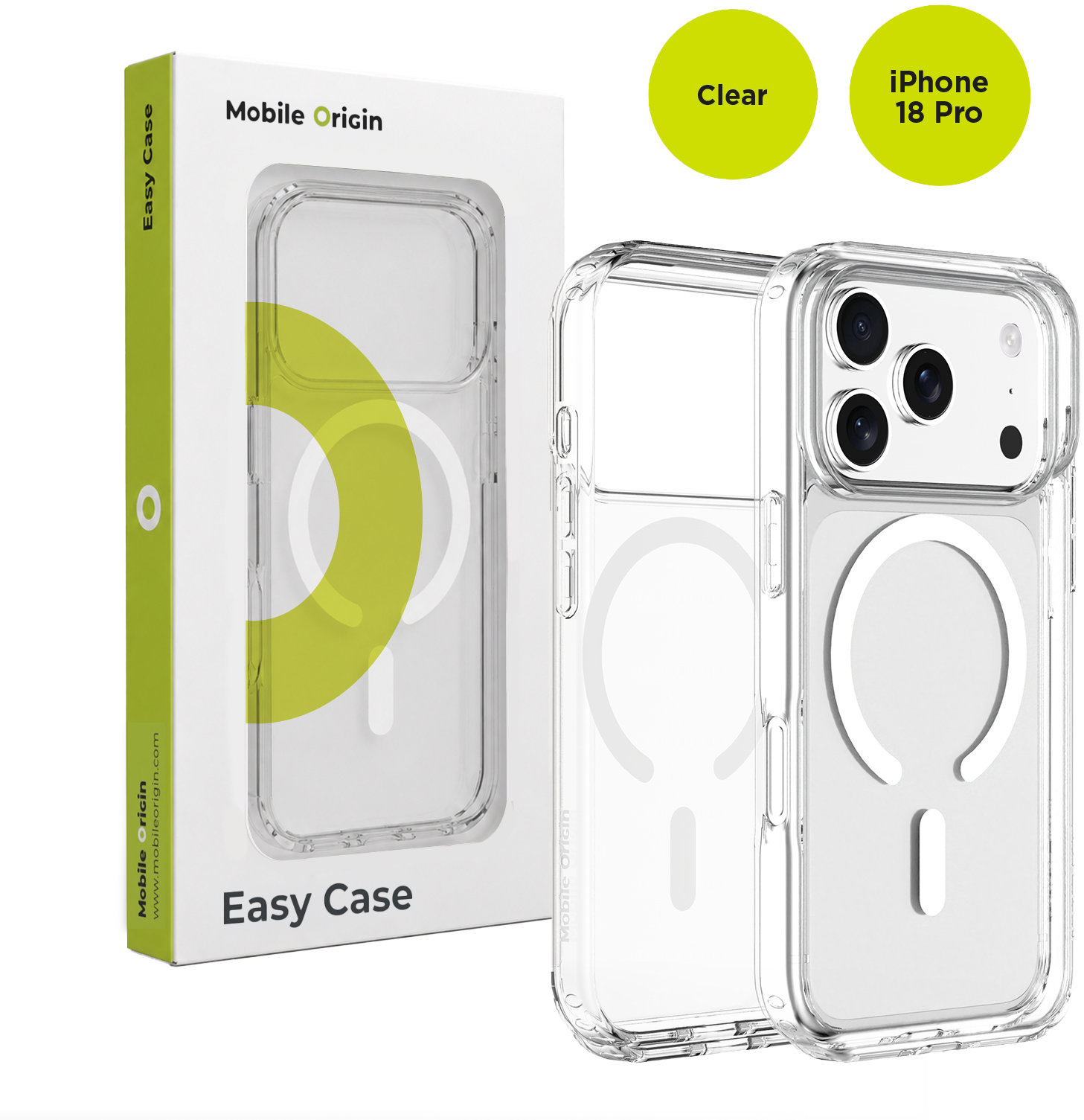 Mobile Origin Easy Case Kompatibilný s MagSafe Priehľadný iPhone 18 Pro