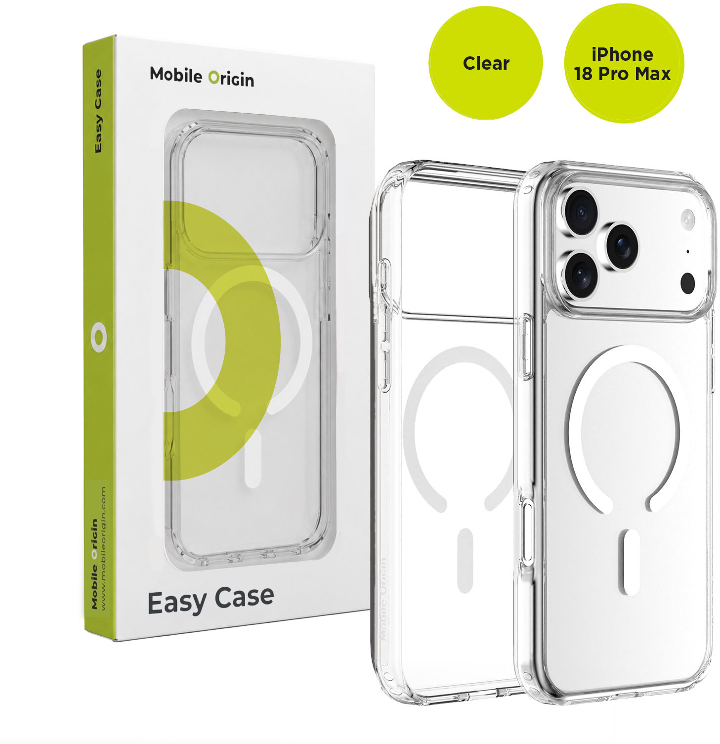 Mobile Origin Easy Case Kompatibilný S MagSafe Číry iPhone 18 Pro Max