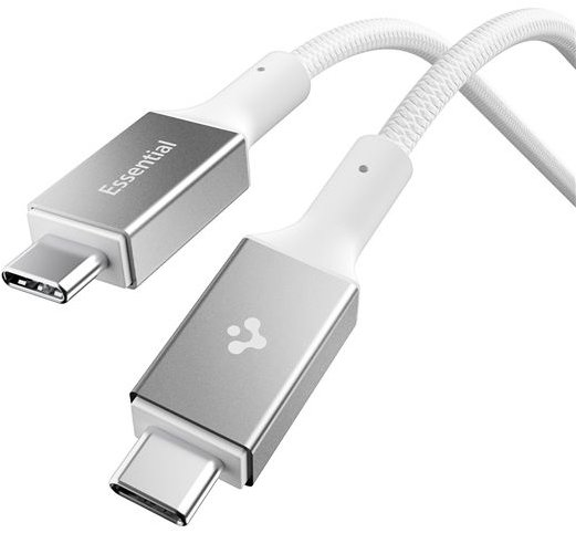 Spigen Essential USB C to USB C 240 W Fabric Cable White EB24015CC