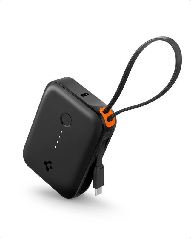 Spigen Essential 10000 mAh 30 W Power Bank (Built in Cable) Black EA3010BT
