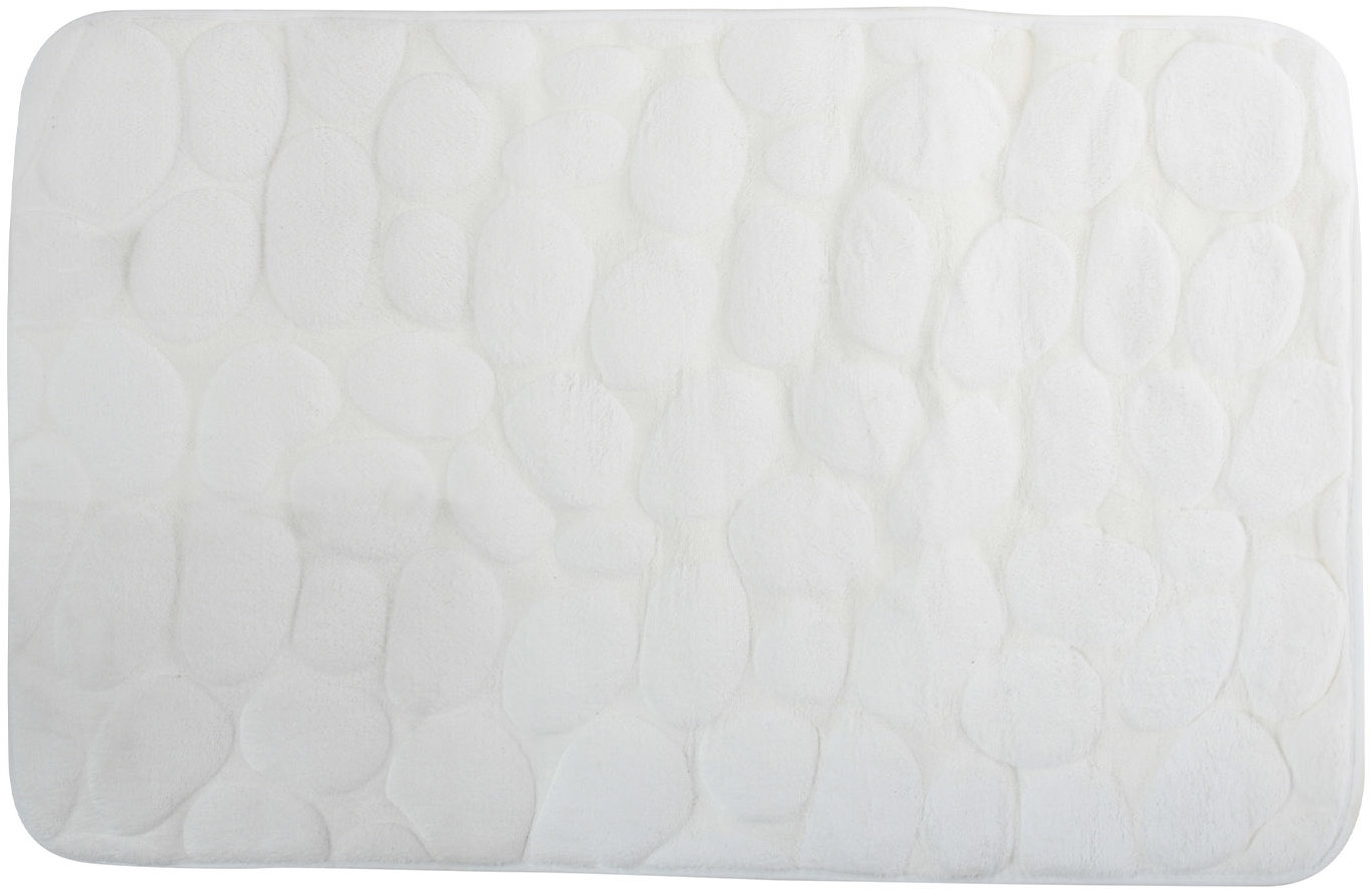 MSV Kúpeľňová predložka Pebbles 50 × 80 cm biela