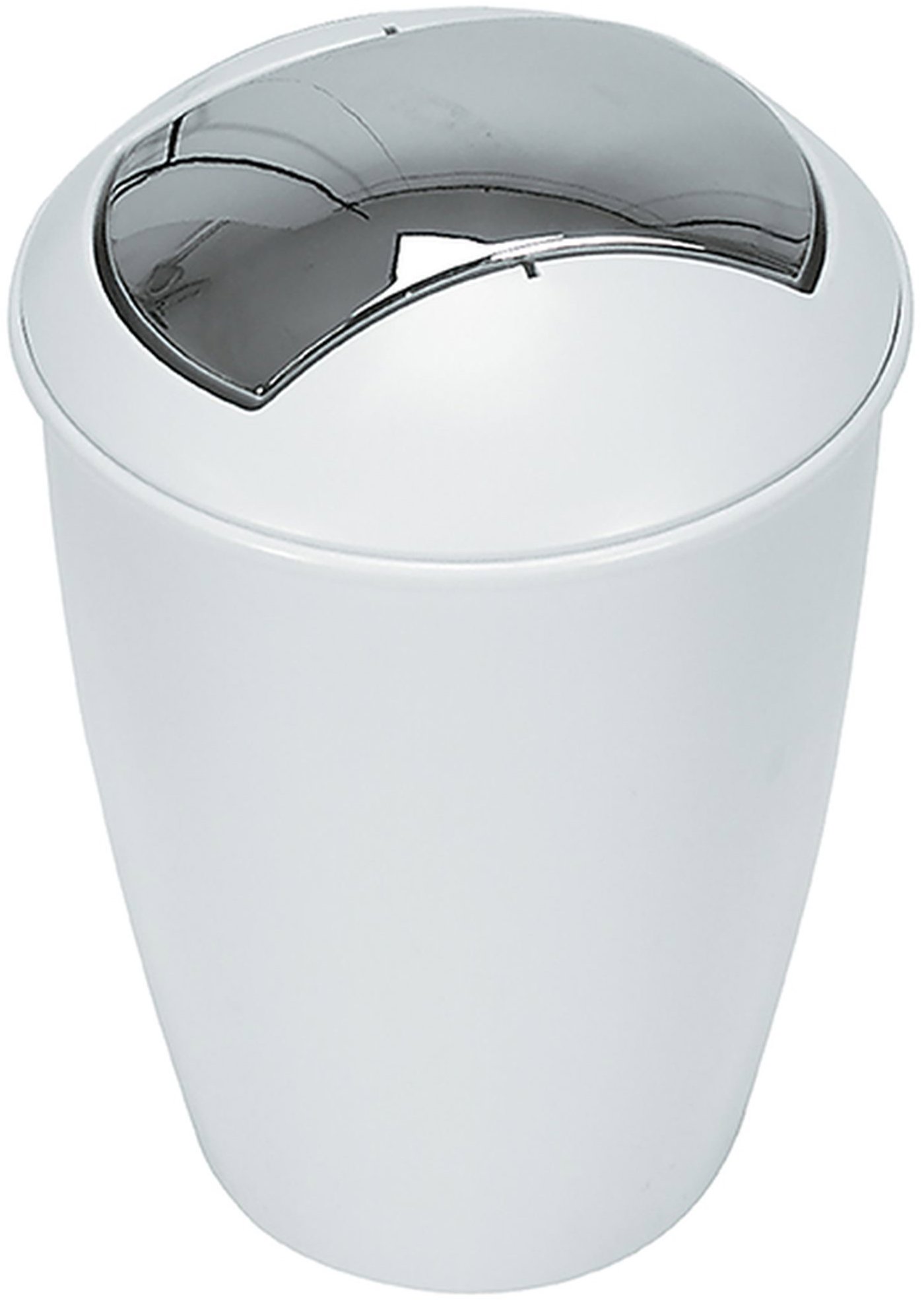 Spirella výklopný odpadkový kôš Atlanta, biely, plast, strieborné veko, 5 l