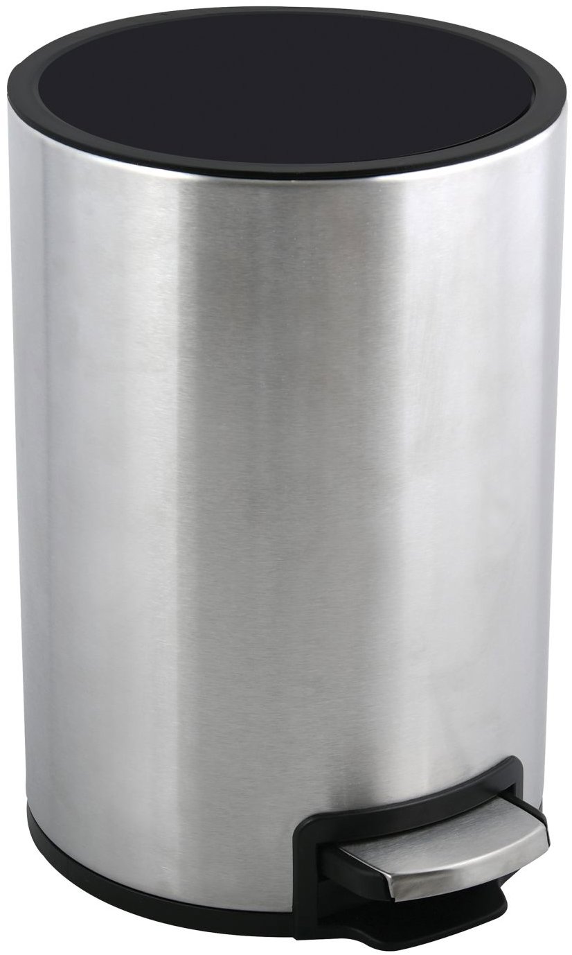 Pedálový odpadkový kôš Riku, brúsená oceľ, 5 l