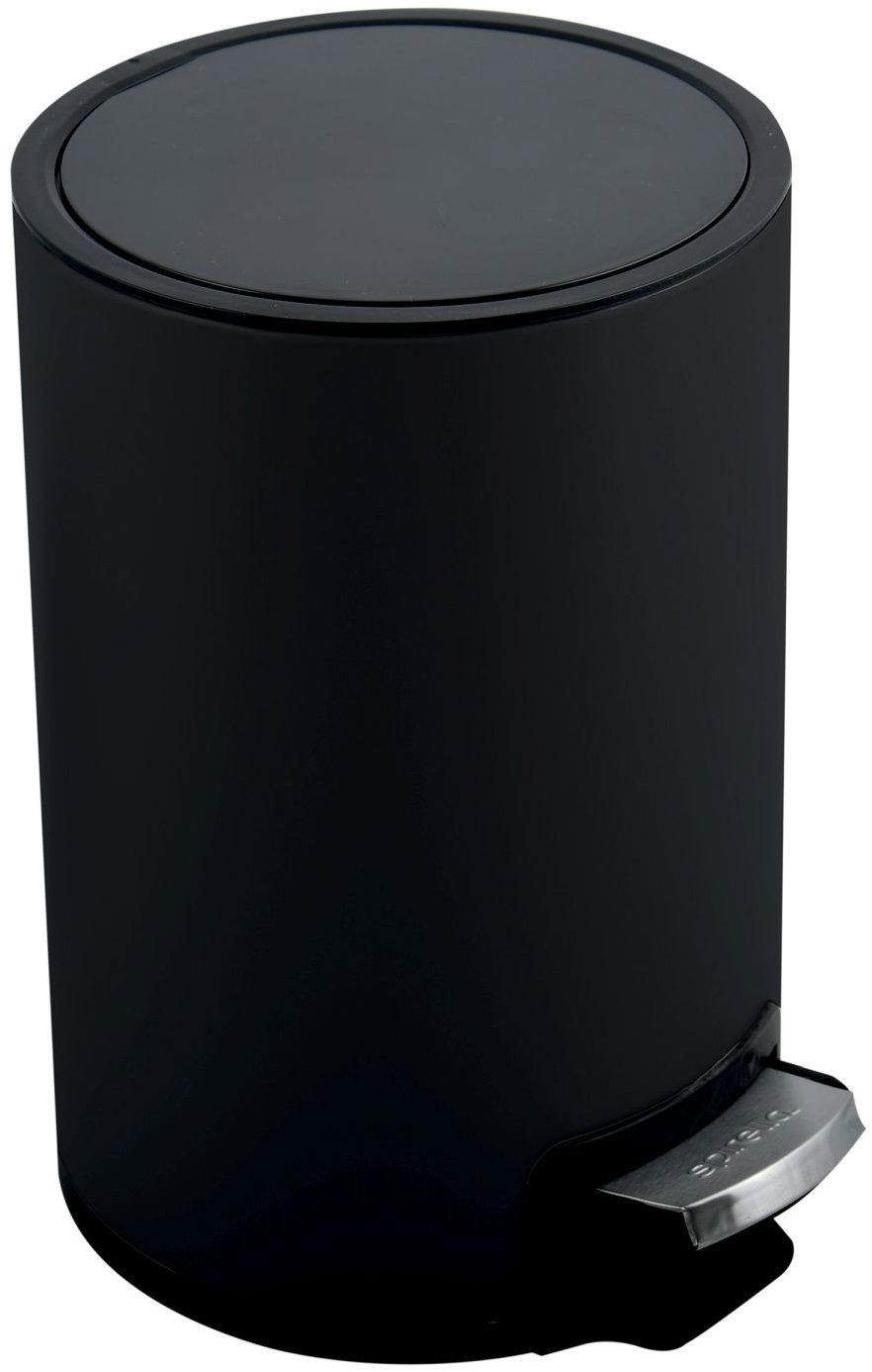 Pedálový odpadkový kôš Riku, čierny, oceľ, 5 l