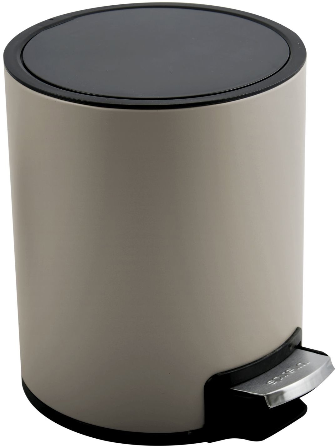 Pedálový odpadkový kôš Riku, sivohnedý, oceľ, 3 l