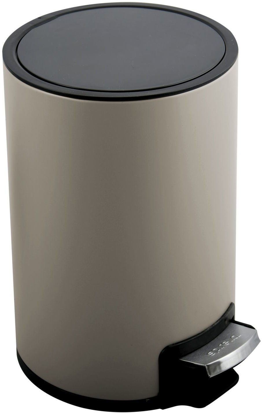Pedálový odpadkový kôš Riku, sivohnedý, oceľ, 5 l