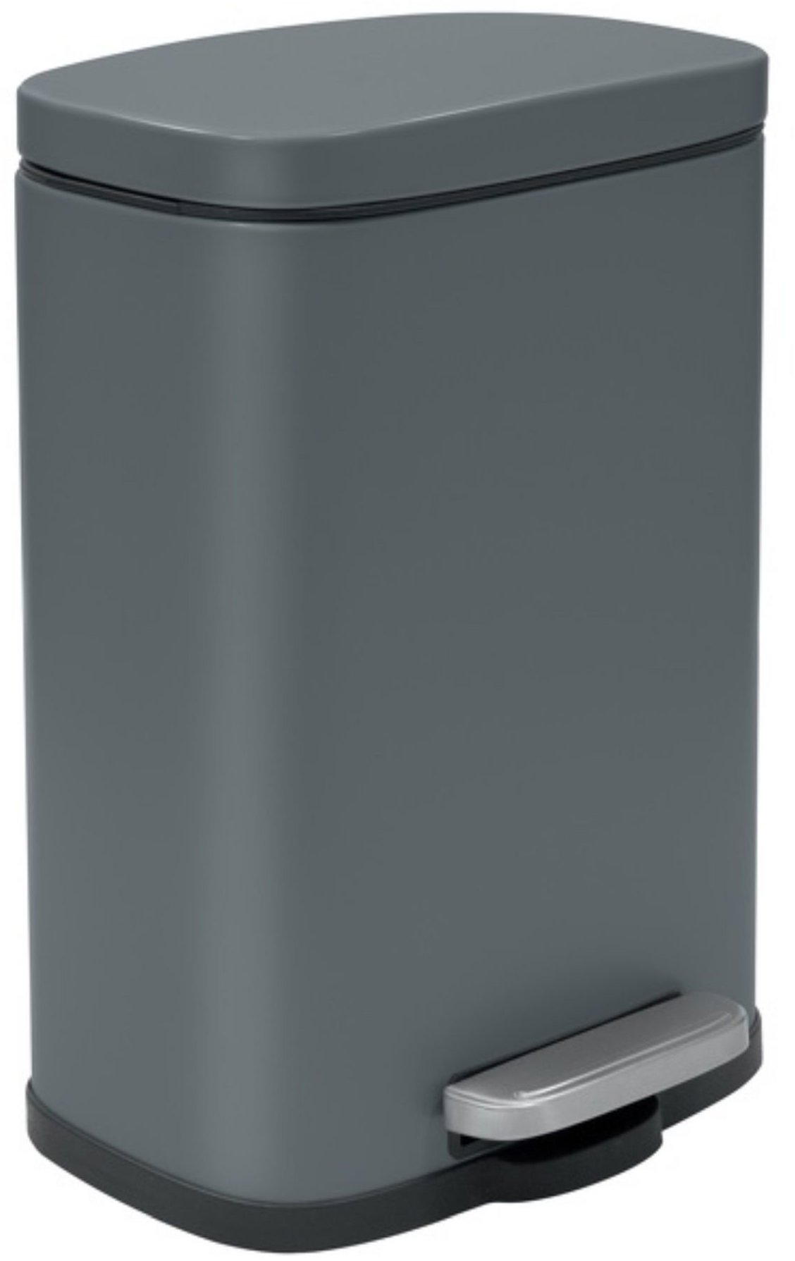 Spirella pedálový odpadkový kôš Akira, matný sivý, oceľ, soft-close, 12 l