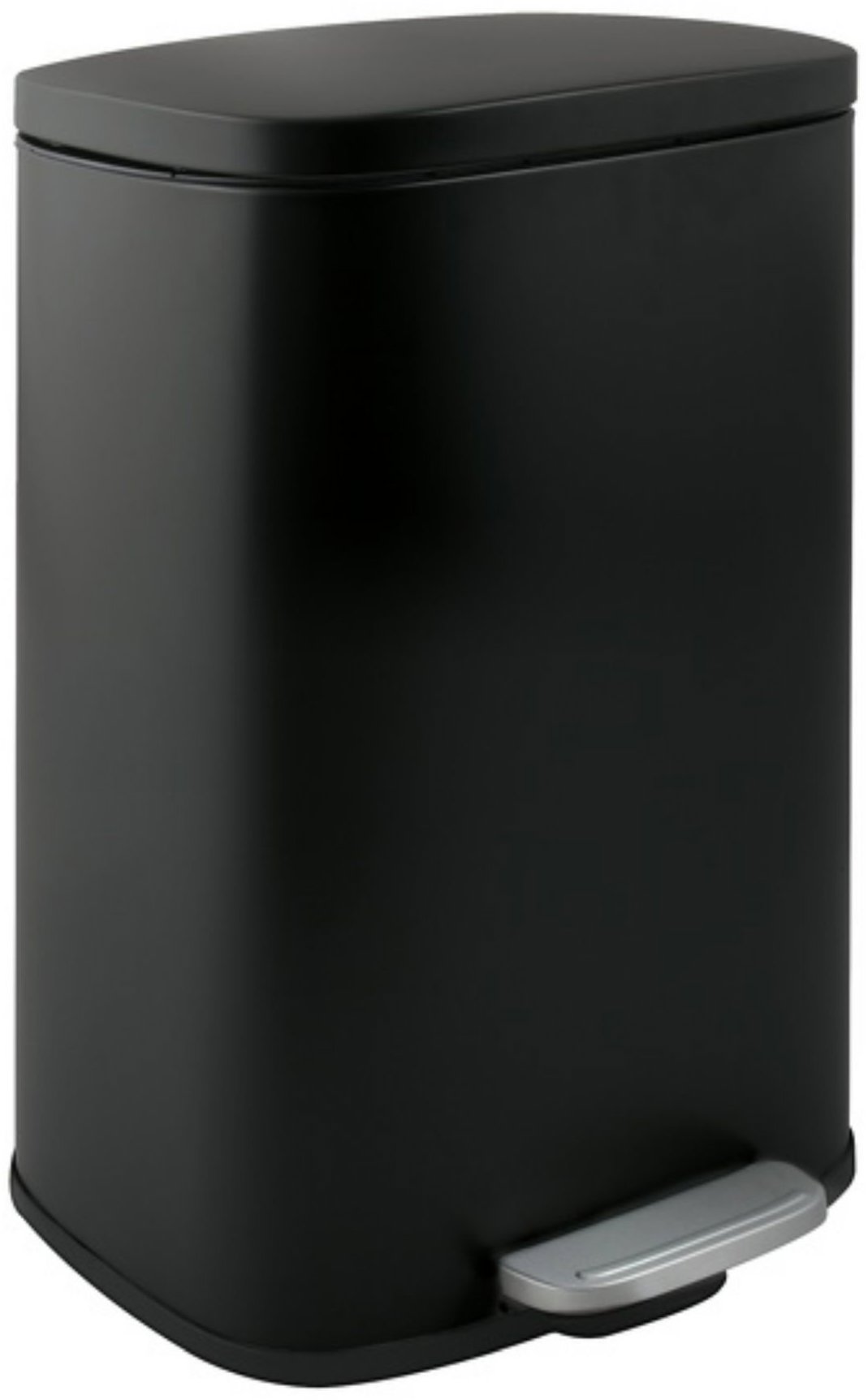 Spirella pedálový odpadkový kôš Akira, matný čierny, oceľ, soft-close, 12 l