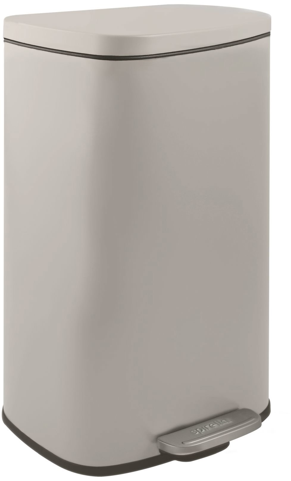 Spirella pedálový odpadkový kôš Akira, matný sivo-hnedý, oceľ, soft-close, 30 l