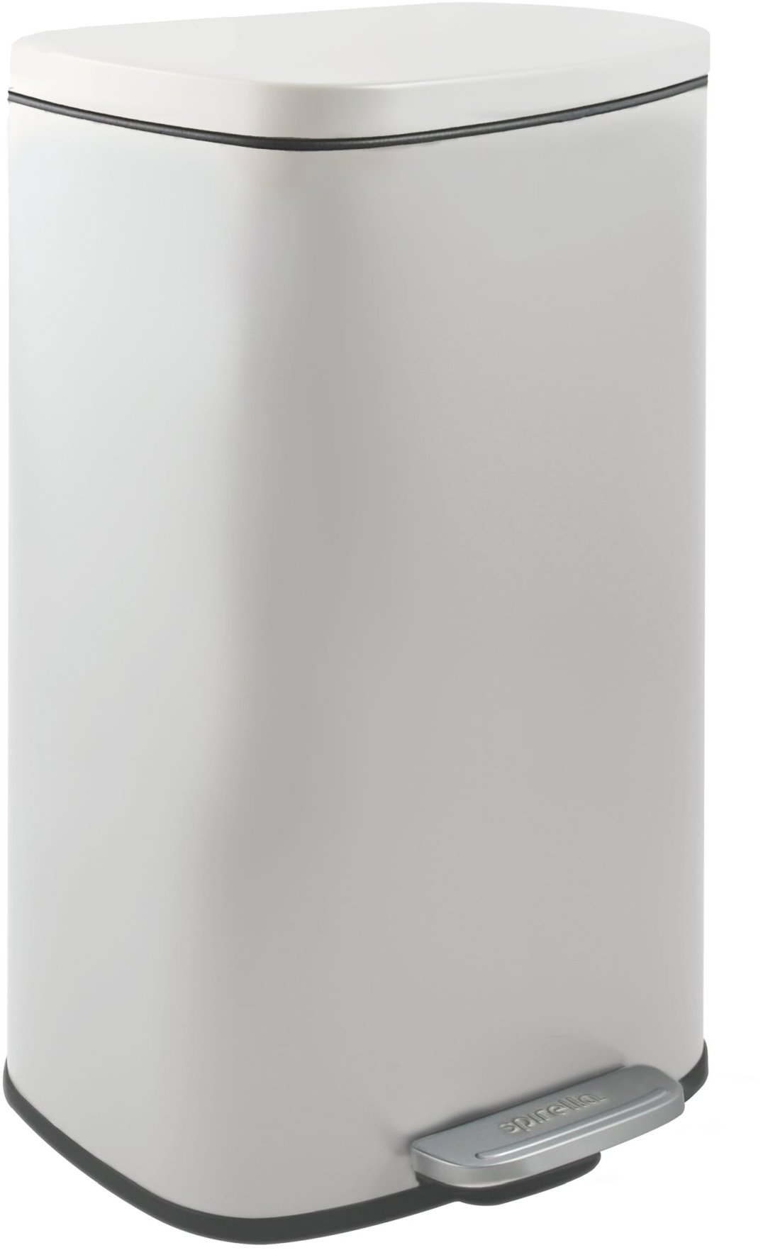 Spirella pedálový odpadkový kôš Akira, matný biely, oceľ, soft-close, 50 l