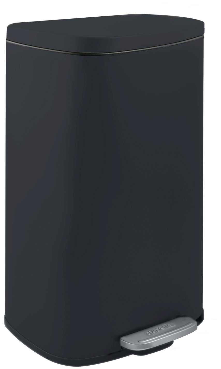 Spirella pedálový odpadkový kôš Akira, matný čierny, oceľ, soft-close, 50 l