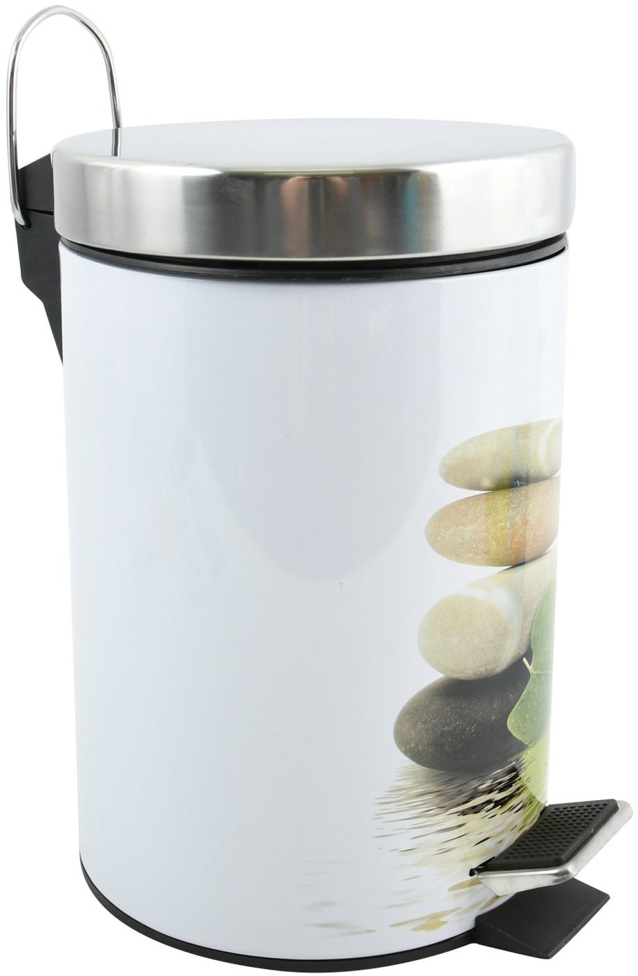MSV pedálový odpadkový kôš Fleurs, oceľ s prírodným motívom Stone, 3 l