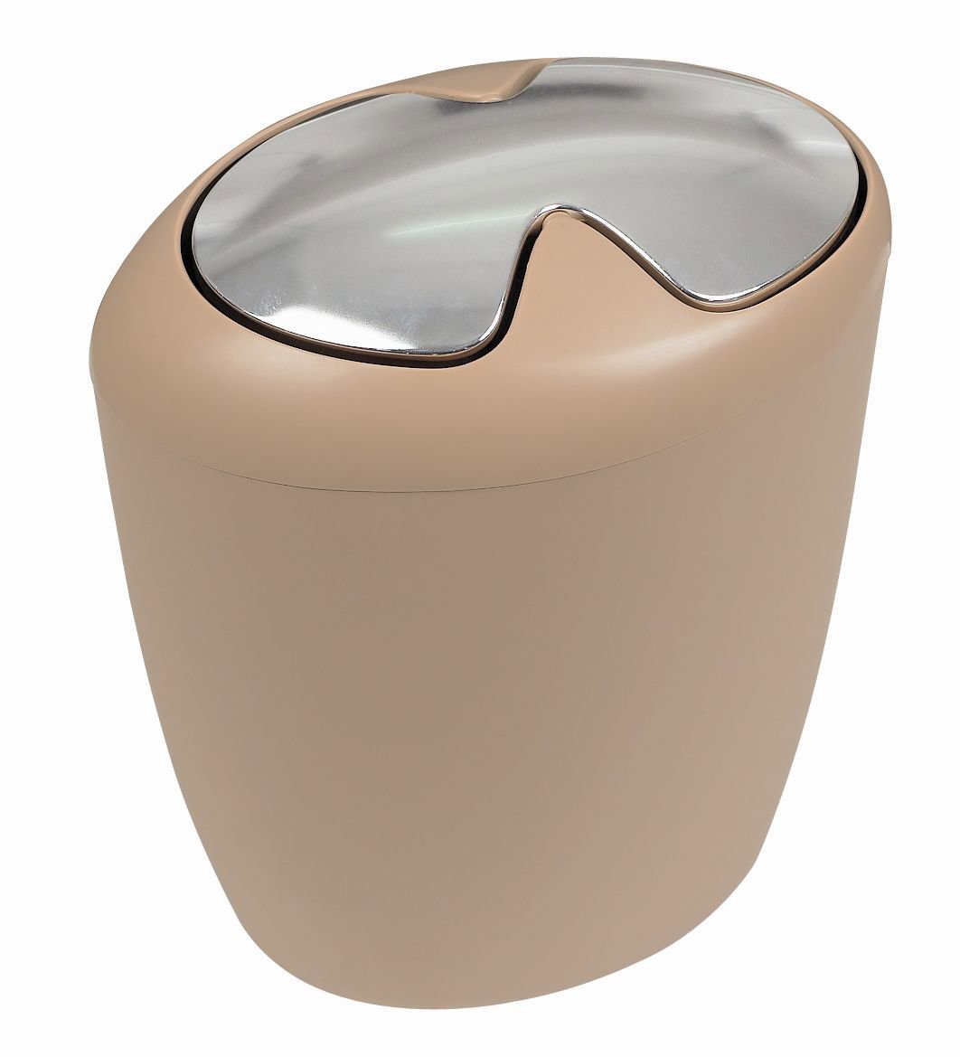 Spirella výklopný odpadkový kôš Etna, béžový, plast, strieborné veko, 7 l
