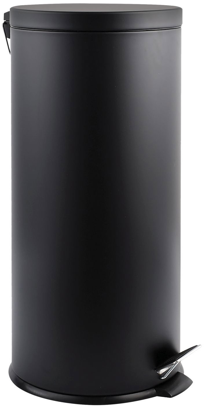 MSV pedálový odpadkový kôš matný čierny, oceľ, 30 l
