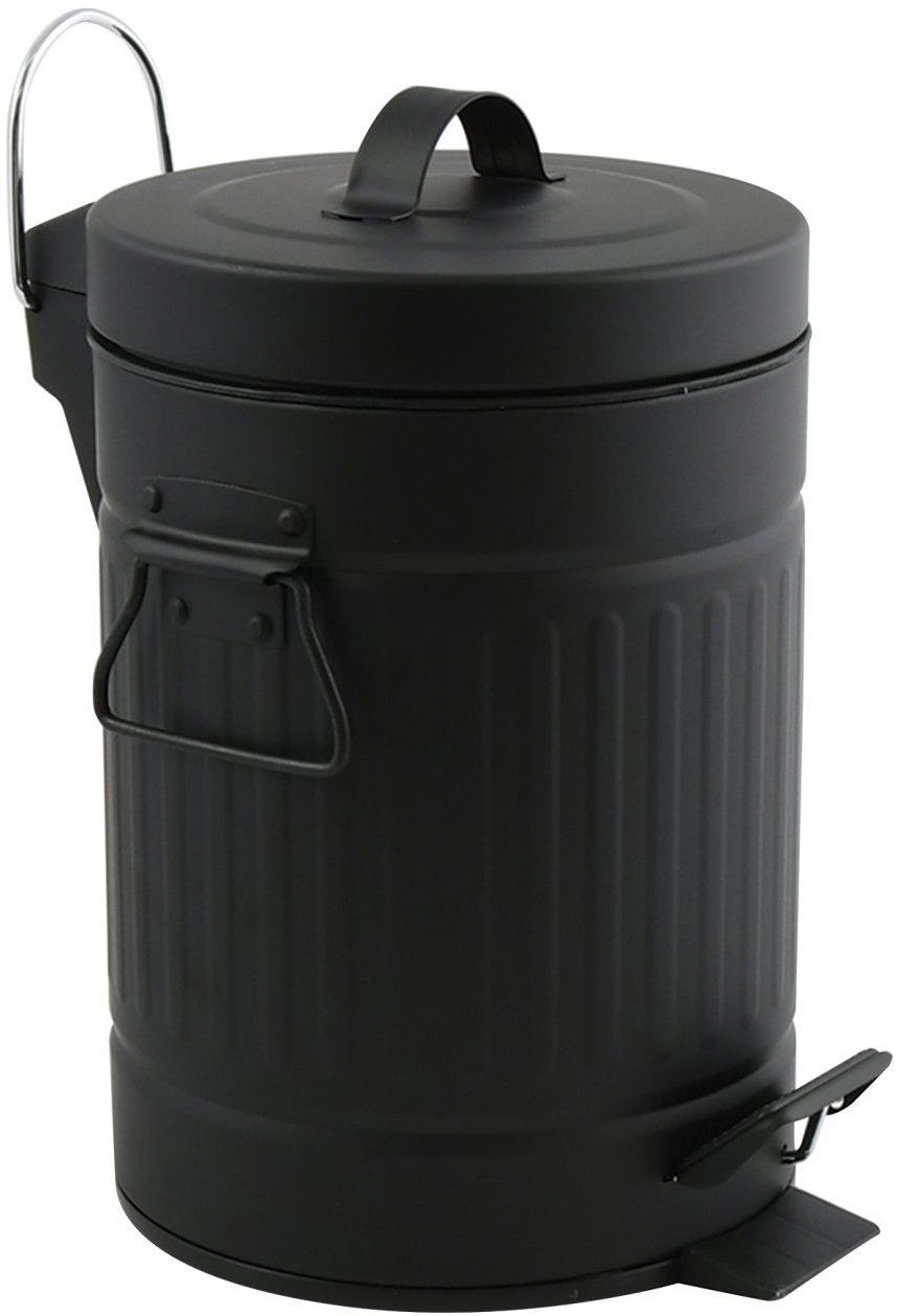 MSV pedálový odpadkový kôš Habana, čierny, oceľ, s držadlami, 3 l