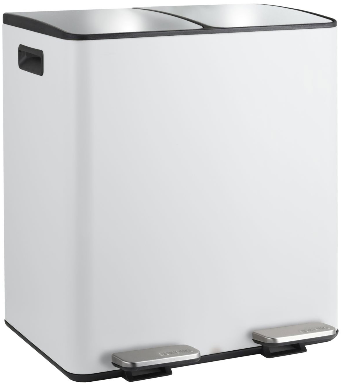 Spirella pedálový odpadkový kôš na triedený odpad Aliya, matný biely, oceľ, 2× 20 l