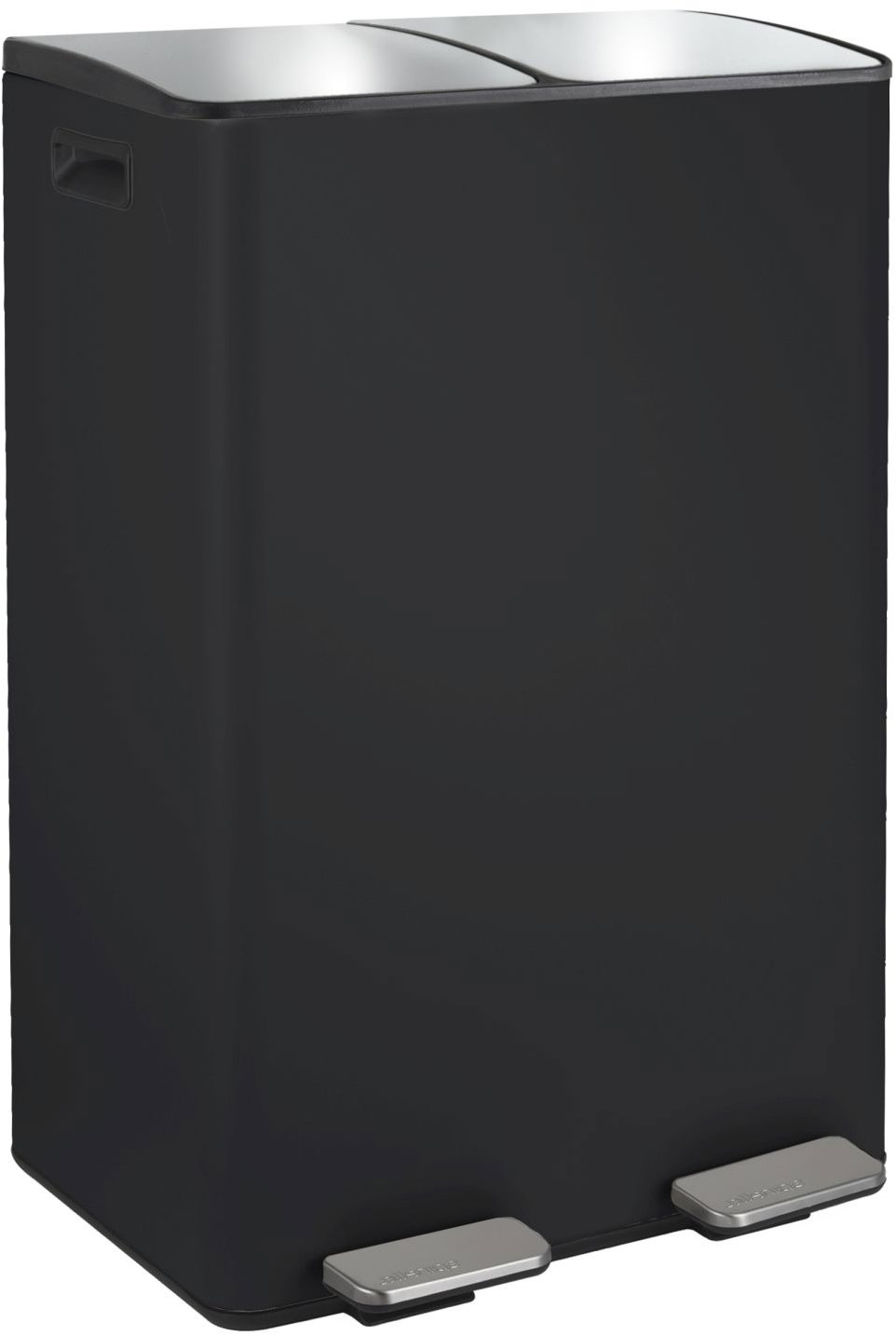 Spirella pedálový odpadkový kôš na triedený odpad Aliya, matný čierny, oceľ, 2× 30 l