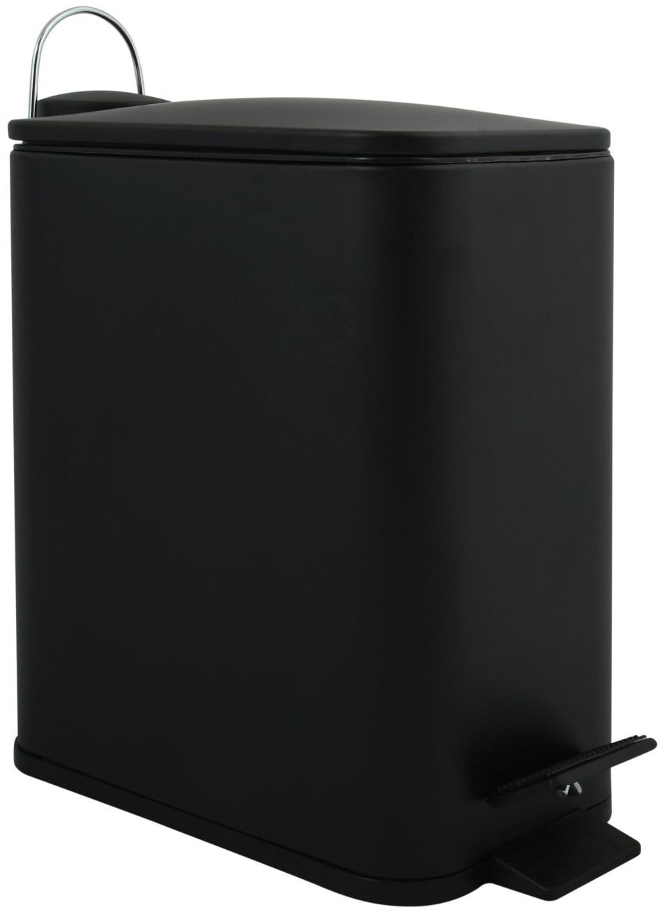 Spirella pedálový odpadkový kôš Erik, matný čierny, oceľ, 5 l