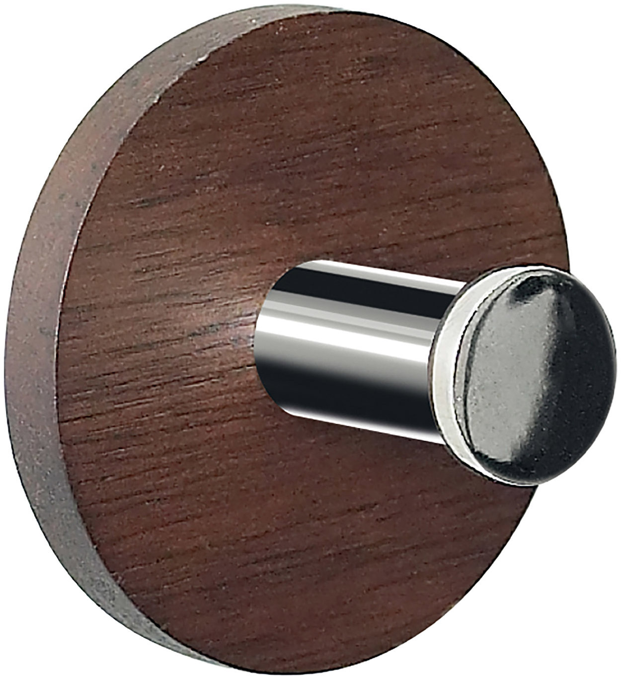 Spirella drevený háčik na uteráky PUNT – Round, orech, samolepiaci, priemer 50 mm