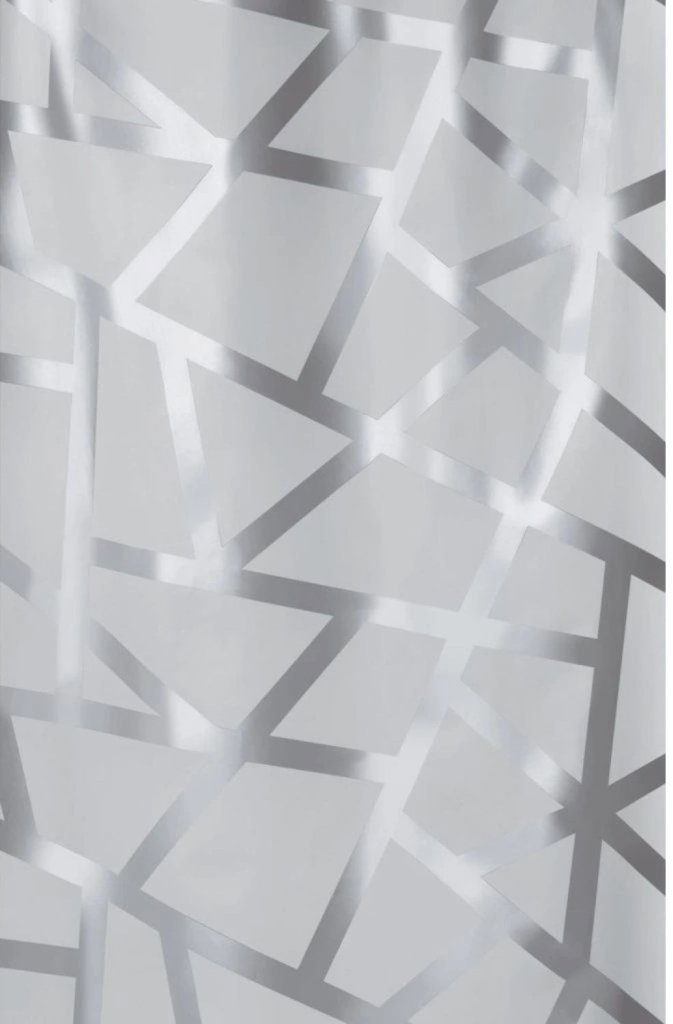 Spirella sprchový záves BIZARRE, strieborné línie, sivý, PEVA, 180 × 200 cm