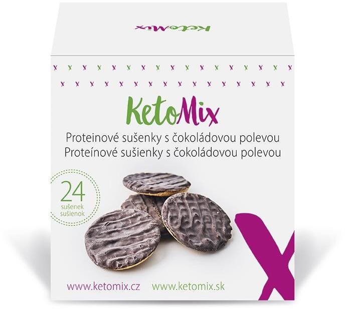 KETOMIX Proteínové sušienky s čokoládovou polevou (24 sušienok)