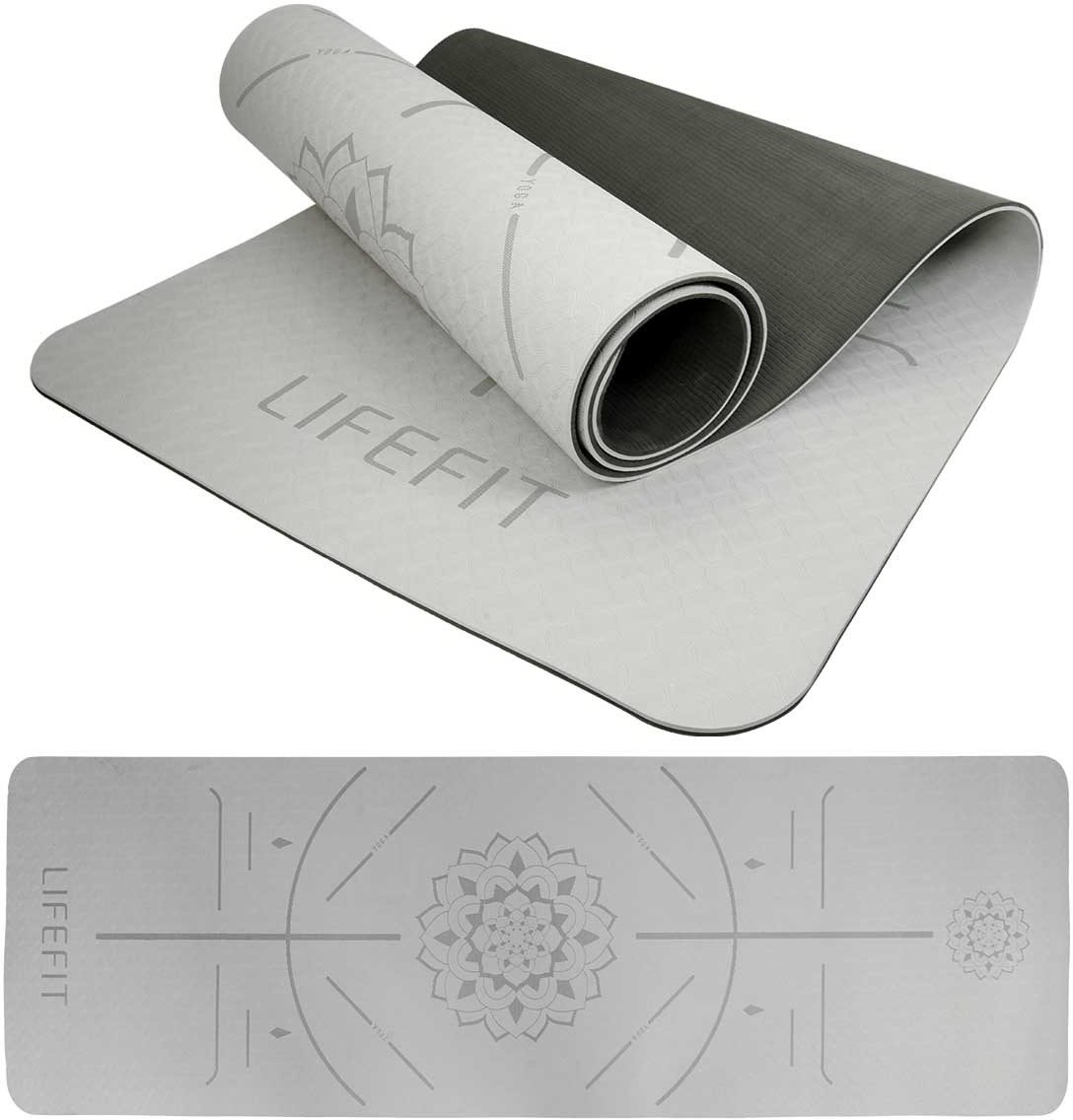 LIFEFIT YOGA MAT RELAX DUO, 183 × 58 × 0,6cm, čierna
