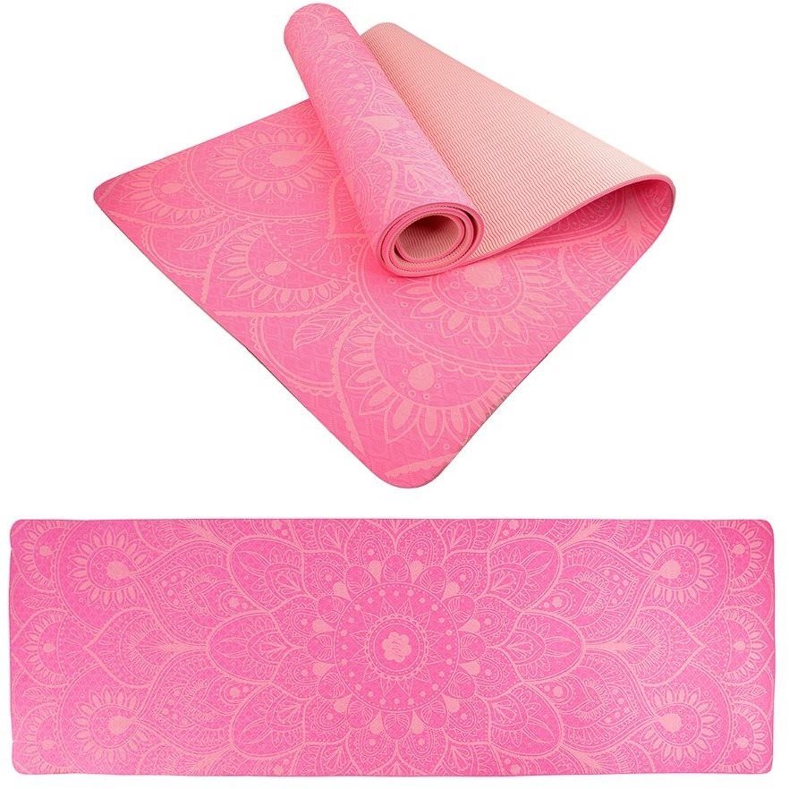 LIFEFIT YOGA MAT MANDALA DUO, 183 × 58 × 0,6 cm, ružová