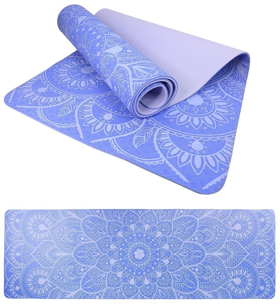 LIFEFIT YOGA MAT MANDALA DUO, 183 × 58 × 0,6 cm, modrá