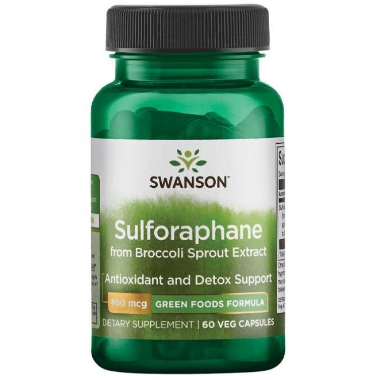 Swanson Sulforaphane Broccoli extract (Sulforafan z extraktu brokolice), 60 rastlinných kapsúl