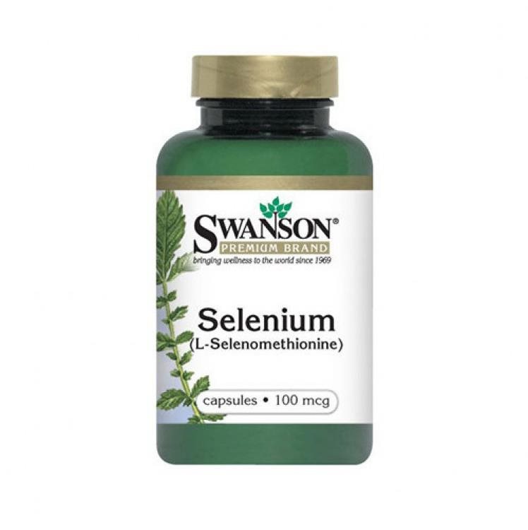 Swanson Selenium (L-selenometionín), 100 mcg, 200 kapsúl