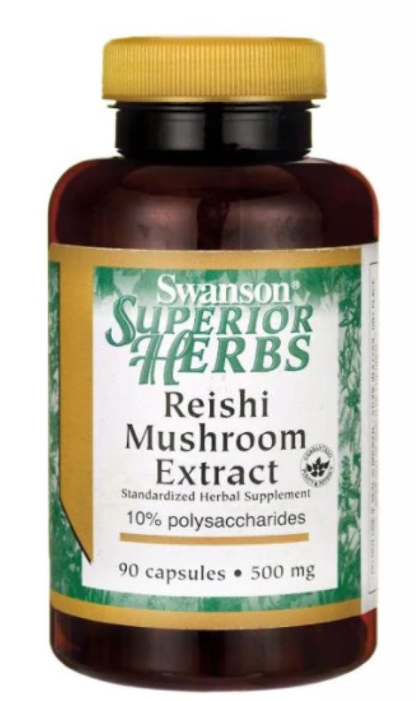 Swanson Reishi Mushroom Extract (Reishi extrakt), 500 mg, 90 kapsúl