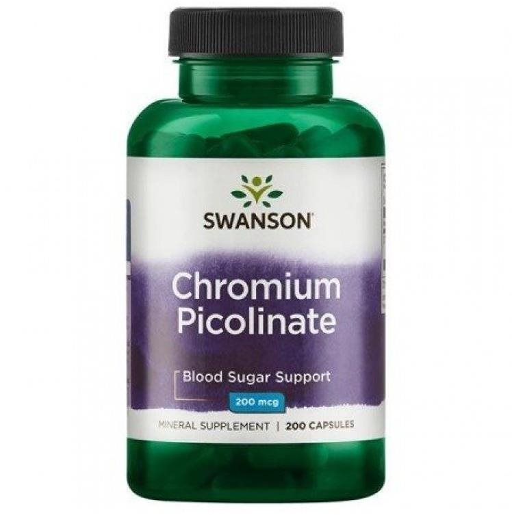Swanson Chromium Picolinate, 200 mcg, 200 kapsúl