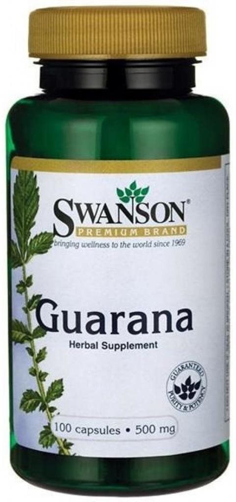 Swanson Guarana, 500 mg, 100 kapsúl