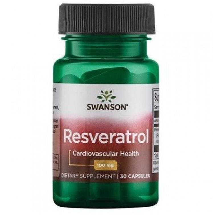 Swanson Resveratrol, 100 mg, 30 kapsúl