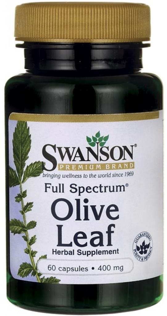 Swanson Full Spectrum Olive Leaf, 400 mg (Extrakt z olivových listov), 60 kapsúl