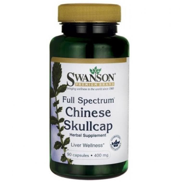 Swanson Full Spectrum Chinese Skullcap (Šišiak bajkalský), 400 mg, 90 kapsúl