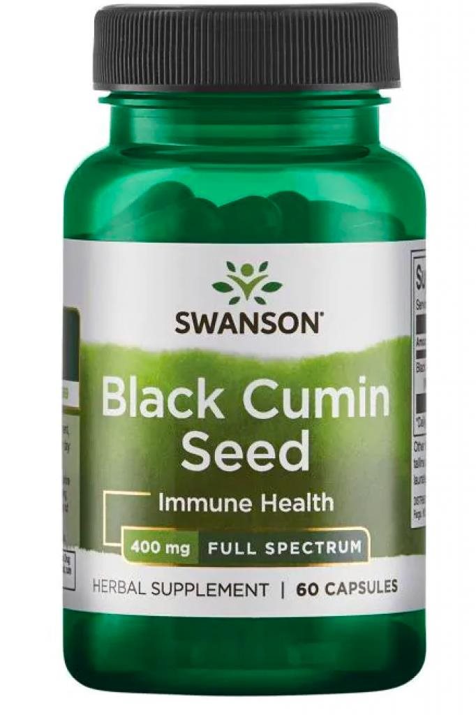 Swanson Black Cumin Seed (Černuška siata), 400 mg, 60 kapsúl