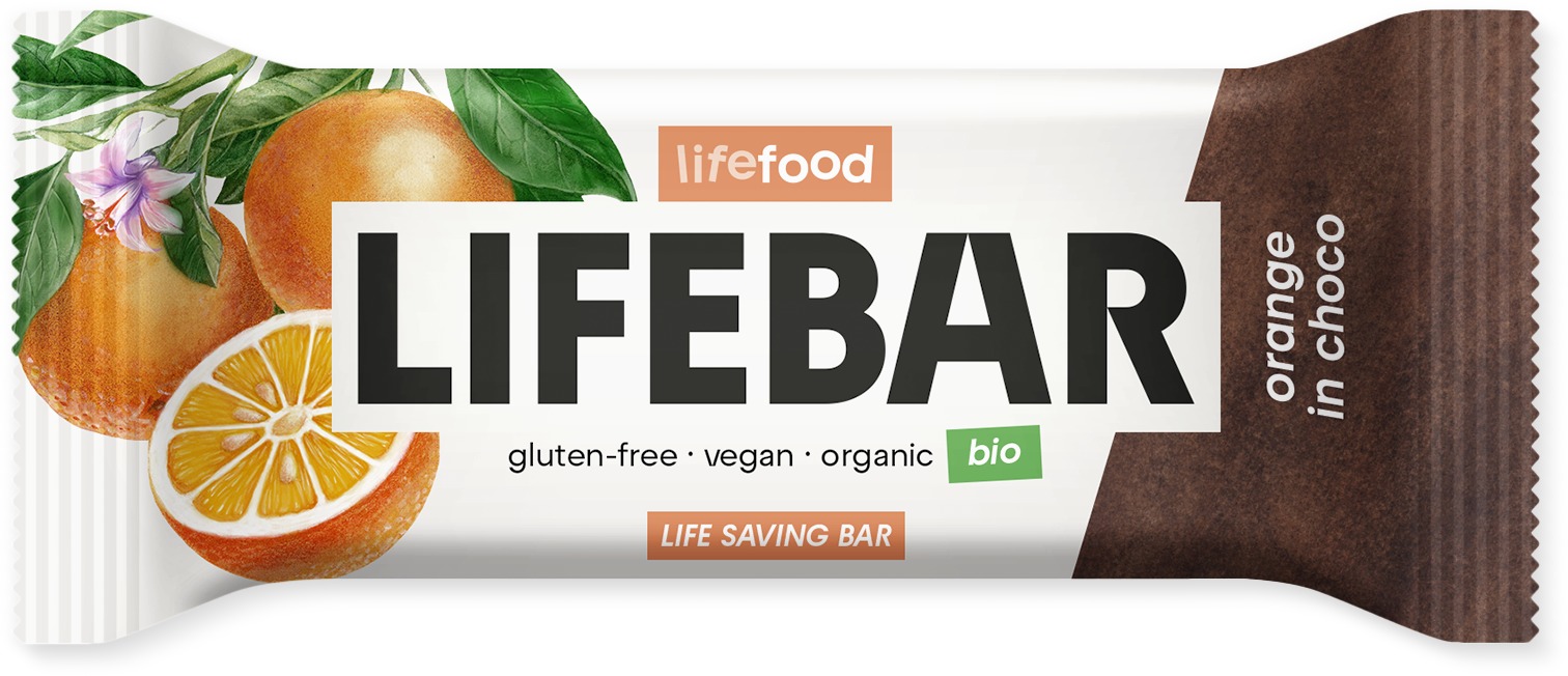 Lifefood Lifebar InChoco Pomarančová RAW BIO 40 g